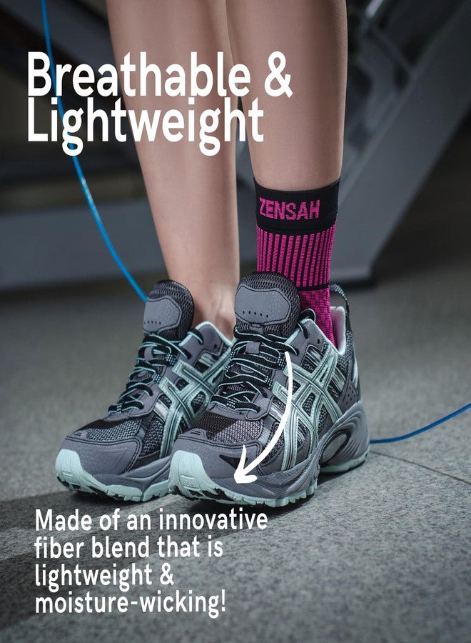 Zensah Ankle Support - Compression Ankle Brace - Great for Running, Soccer, Volleyball, Sports - Ankle Sleeve Helps Sprains, Tendonitis, Pain, Black, Large - Image 5